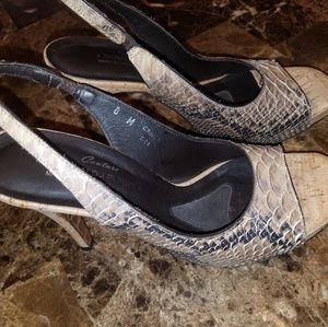 Donald J Pliner Cork bottom 3 inch Slingbacks